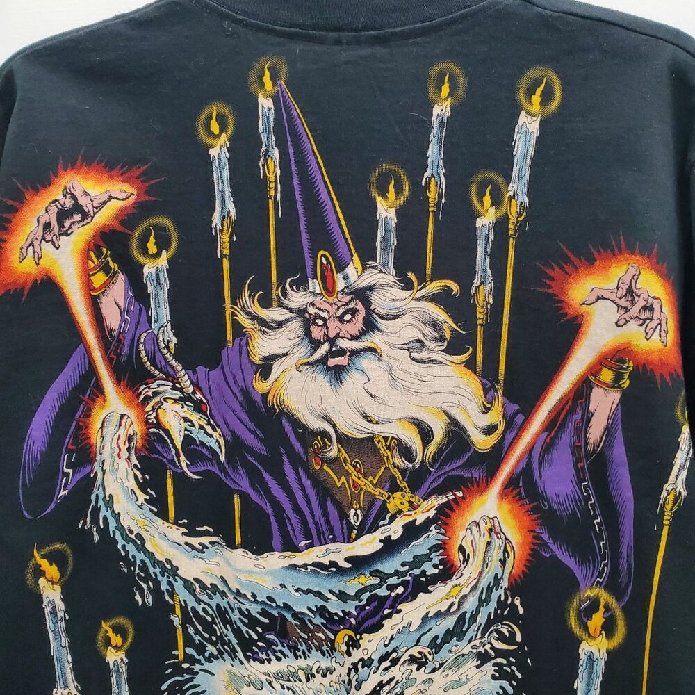 Liquid Blue 1994 Single Stitch Full Print Double Sided Wizard‎ Graphic Grail Tee - Picture 6 of 9